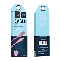 Кабель HOCO X2 USB (m)-Lightning (m) 1м 2.1A нейлон розовое золото (1/30/300)