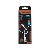 Кабель GoPower GP21T USB (m)-Type-C (m) 1.0м 3.0A 27W силикон белый (1/200/800)