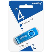 Флеш-накопитель Smartbuy Twist 4GB USB2.0 пластик синий
