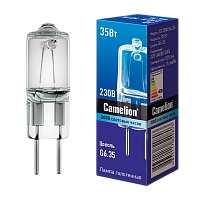 Лампа галогенная Camelion JD G6.35 35W 2800К 220-240V капсула прозрачная (1/5/100)