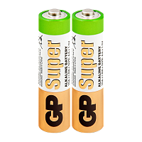 *Батарейка GP Super LR6 AA Shrink 2 Alkaline 1.5V (2/40/200/1000)