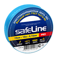 Изолента Safeline 15мм*10м ПВХ синий (10/250) 