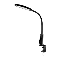 Светильник настольный Camelion KD-837 7W 230V струбцина сенс. 5 ур.ярк. USB черный (1/6)