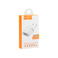 Сетевое З/У HOCO C11 1USB 1.0A с кабелем microUSB белый (1/10/100) 