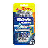 Бритва одноразовая Gillette "Sensor3" Comfort 3 лезвия 4+2шт. 