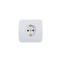Розетка Прогресс Slim 1гн. 10A С/З ABS + Керамика белый (1/10/200)