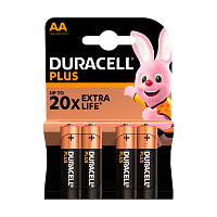 Батарейка Duracell Plus LR6 AA BL4 Alkaline 1.5V (4/80)