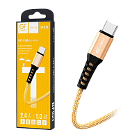 Кабель GFPower 02T USB (m)-Type-C (m) 1м 2.4A нейлон золотой (1/200/800)