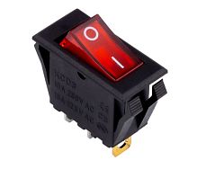Выключатель SmartBuy клавишный 250В 16А (3с) ON-OFF с подсветкой красный