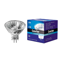 Лампа галогенная Camelion MR16 GU5.3 20W 2800К 220-240V софит 50мм прозрачная (1/10/200)
