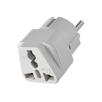 Сетевой переходник GoPower универсальный 16A 1р.С/З белый (1/10/800)