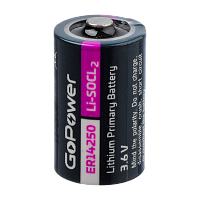 Батарейка GoPower ER14250 1/2AA PC1 Li-SOCl2 3.6V без выводов (1/10/500) 