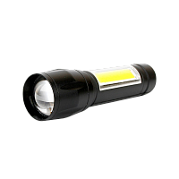 Фонарь универсальный Ultraflash E1337 3.7W XPE+COB от аккумулятора IP20 черный желтый (1/50/200)