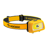 Фонарь налобный Космос H3WDS 3W COB от батареек 3 режима желтый (1/24/240)
