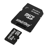 Карта памяти microSD Smartbuy 32GB Class10 10 МБ/сек без адаптера