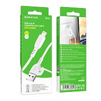Кабель Borofone BX91 USB (m)-Lightning (m) 1м 2.4A ПВХ белый (1/360)