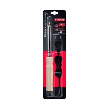 Паяльник электрический Smartbuy Tools 60 Вт, с дерев. рукояткой, длина шнура 1.1 м