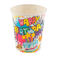 Набор бумажных стаканов "Happy Birthday" 6шт. (1/12/600)