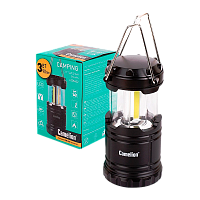 Фонарь туристический Camelion LED5632 3W 3COB от батареек IPX4 черный (1/25/75)