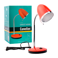 Светильник настольный Camelion KD-308 40W 230V E27 на основании 1.7м оранжевый (1/12)