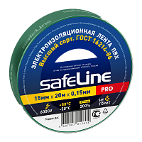 #Изолента Safeline 15мм*20м ПВХ зеленый (10/200)
