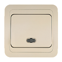 Выключатель Makel Light Mimoza 1-клав.10A пластик кремовый 25021 (1/12)
