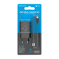 Сетевое З/У Borofone BA52A 1USB 2.1A с кабелем Type-C черный (1/48/192)