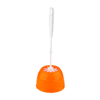 Ершик для унитаза BEROSSI "Aqua" 35.4см x 13.42см с подставкой оранжевый (1/20)