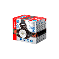 Фонарь налобный Ultraflash E1336 4W 1LED от аккумулятора IP20 3 режима+ZOOM черный (1/50)