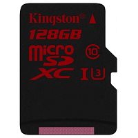 Карта памяти microSD Kingston 128GB Class10 UHS-I (U3) 90 МБ/сек без адаптера