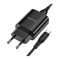 Сетевое З/У Borofone BN1 1USB 2.1A черный (1/35/140)