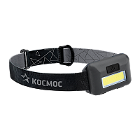 Фонарь налобный Космос H101 3W COB от батареек 3 режима черный (1/48/96)