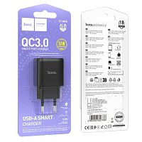 Сетевое З/У HOCO C140A 1USB 3.0A 18W QC3.0 черный (1/36/216)
