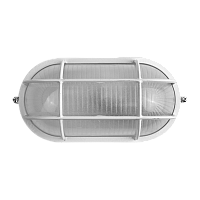Светильник влагозащищенный Camelion 1201S 100W 230V E27 IP54 накладной решетка 115мм белый (1/8)