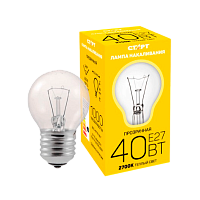 Лампа накаливания Старт E27 40W 230V шар ДШ прозрачная (1/10/100)