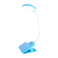 Светильник настольный Ultraflash UF-751 7W 230V прищепка 3 ур.ярк. голубой (1/50)