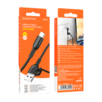 Кабель Borofone BX91 USB (m)-Type-C (m) 1м 3.0A ПВХ черный (1/360)