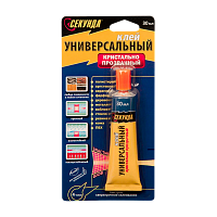 Клей Секунда 30мл универсальный BL1 прозрачный (1/12/72)