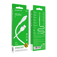 Кабель Borofone BX51 USB (m)-microUSB (m) 1.0м 2.0A ПВХ белый в коробке (1/360)