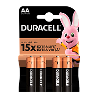 Батарейка Duracell Basic LR6 AA BL4 Alkaline 1.5V (4/48/80/192/21504)