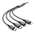 Кабель HOCO X76 USB (m)-2хType-C/Lightning/microUSB (m) 1.0м 2.0A нейлон черный (1/31/310)