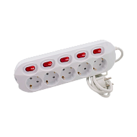 Удлинитель Старт S 5р.С/З 16A 1.5м с выкл. IP20 белый (1/20)