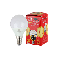 Лампа светодиодная ЭРА P45 E14 6W 2700К 220-240V шар Eco (1/10/100)