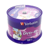Диск DVD+R Verbatim 4.7GB 16x 50шт. cake box (50/200) 