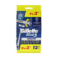 Бритва одноразовая Gillette "BLUE3 COMFORT Slalom" 3 лезвия 9+3шт (1/6)