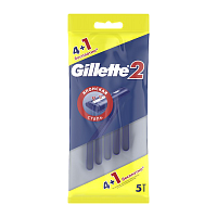 Бритва Gillette 2 лезвия пластиковая ручка 4+1шт. (1/24)