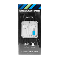 Наушники вставные Ergolux ELX-WHP04-C01 с микр. Lightning (m) белый (1/10/200) 
