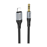 Кабель AUX HOCO UPA26i Jack 3.5mm (m)-Lightning (m) 1м нейлон черный