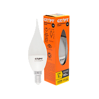 Лампа светодиодная Старт B37 E14 7W 3000К 200-240V свеча на ветру Eco матовая (1/10/100)