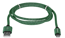 Кабель Defender ACH01-03T PRO USB2.0 (m)-Lightning (m) 1м 2.1A зеленый (1/100)
